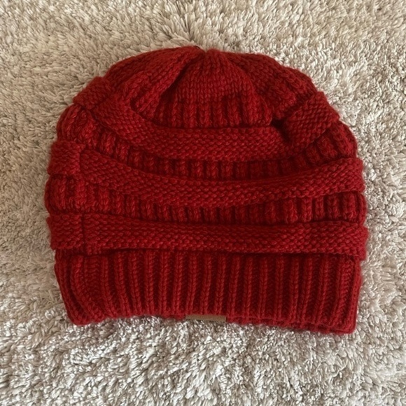 CC Beanie Hat - Red Color - Picture 2 of 2